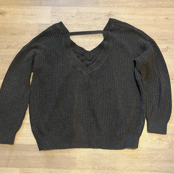 Forever 21 Grey Oversized Knit Sweater L - Picture 3 of 5